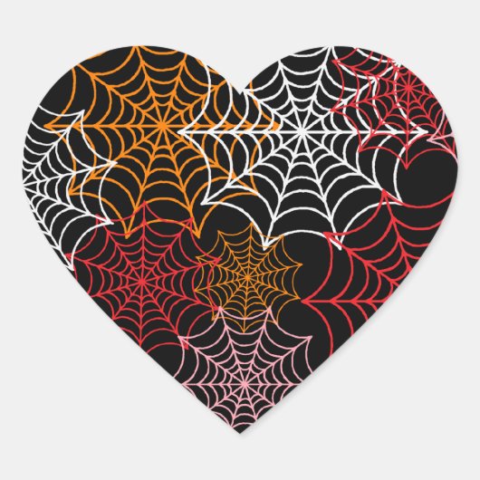 Spider Web Hart Sticker (Voorkant)