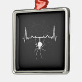Spider Web Heartbeat Cobweb Spider Gift Metalen Ornament (Links)