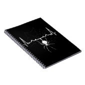 Spider Web Heartbeat Cobweb Spider Gift Notitieboek (Rechterzijde)