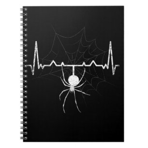 Spider Web Heartbeat Cobweb Spider Gift Notitieboek