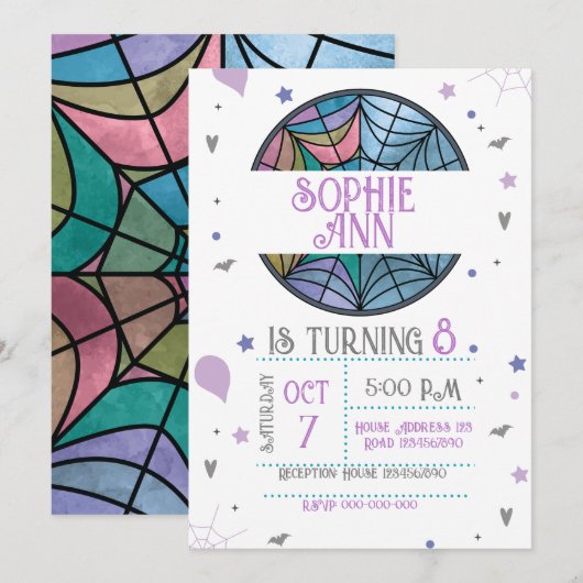Spider Web Invitation Kaart (Voorkant / Achterkant)