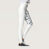 Spider Web Leggings Black en White voor Halloween (Rechts)