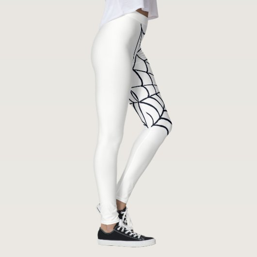 Spider Web Leggings Black en White voor Halloween (Rechts)