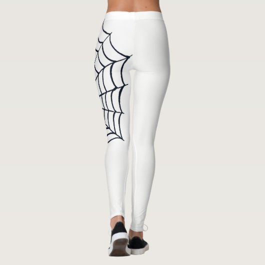 Spider Web Leggings Black en White voor Halloween (Achterkant)