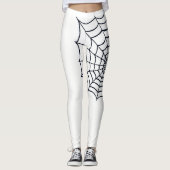 Spider Web Leggings Black en White voor Halloween (Voorkant)