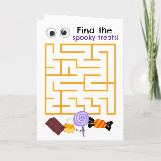 Spider Web Maze Halloween Kaart (Achterkant)