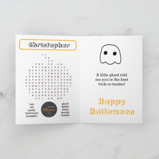 Spider Web Maze Halloween Kaart (Binnen)