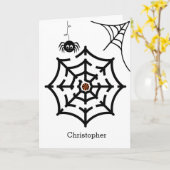 Spider Web Maze Halloween Kaart (Gele Bloem)
