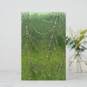 Spider Web met dew-druppels Abstracte kunst Briefpapier (Staand voorkant)