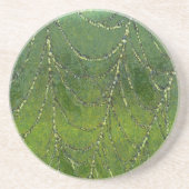 Spider Web met dew-druppels Abstracte kunst Zandsteen Onderzetter (Voorkant)