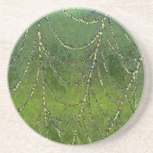Spider Web met dew-druppels Abstracte kunst Zandsteen Onderzetter (Voorkant)