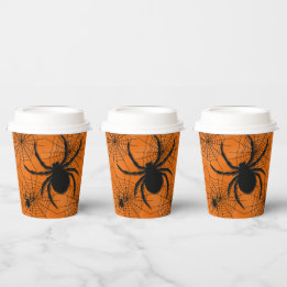 Spider Web met Spiders Halloween Paper Cup Papieren Bekers
