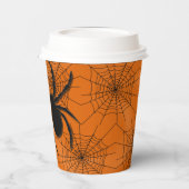Spider Web met Spiders Halloween Paper Cup Papieren Bekers (Links)