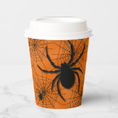 Spider Web met Spiders Halloween Paper Cup Papieren Bekers (Voorkant)