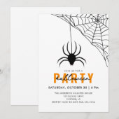 Spider & Web Modern Volwassen Halloween Party Kaart (Voorkant / Achterkant)