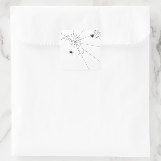 spider web net vierkante sticker (Tas)