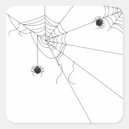 spider web net vierkante sticker