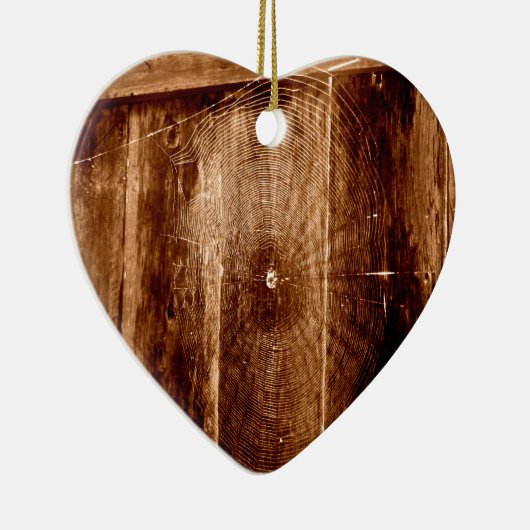 Spider Web on Fence Keramisch Ornament (Rechts)