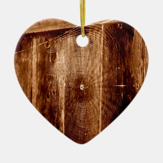 Spider Web on Fence Keramisch Ornament (Voorkant)