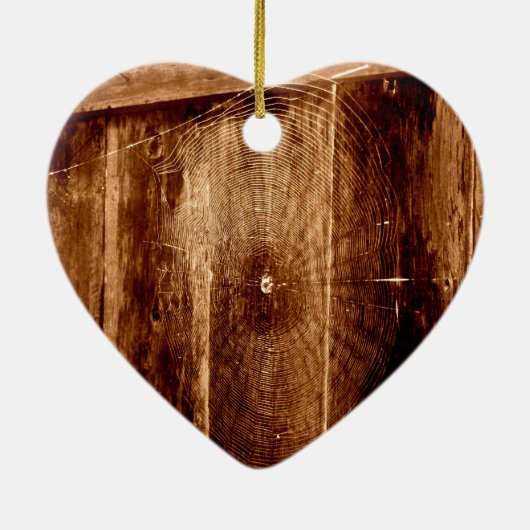 Spider Web on Fence Keramisch Ornament (Achterkant)