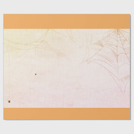 SPIDER WEB ORANJE HALLOW-IN-Wrappapier Cadeaupapier