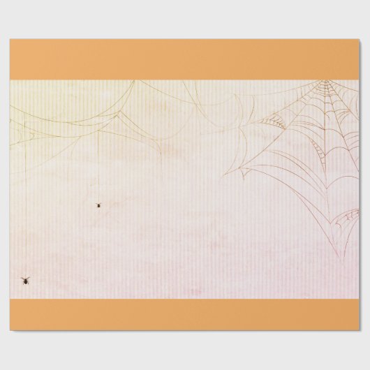 SPIDER WEB ORANJE HALLOW-IN-Wrappapier Cadeaupapier (Vlak)