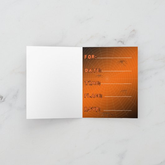 Spider Web Party Invitation Kaart (Binnen)