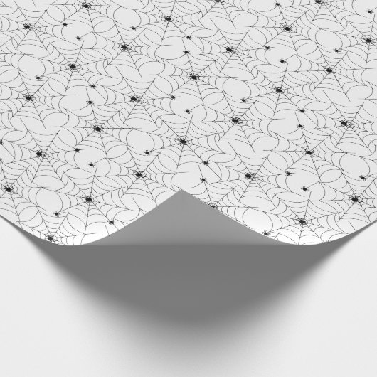 Spider Web Pattern op White Wrapping Paper Cadeaupapier (Hoek)