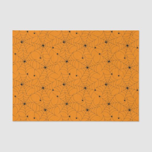 Spider Web Pattern over Oranje weefselpapier Tissuepapier (Voorkant)