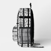 Spider Web Print Backpack In Black and White Bedrukte Rugzak (Rechts)