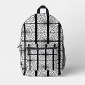 Spider Web Print Backpack In Black and White Bedrukte Rugzak (Voorkant)