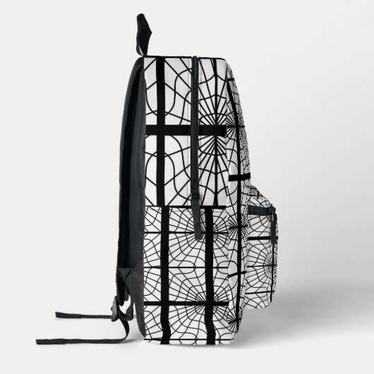 Spider Web Print Backpack In Black and White Bedrukte Rugzak (Links)