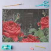 Spider Web & Red Rose Gothic Ephemera Tissue Paper Tissuepapier (Craft)