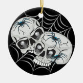 Spider Web Skulls Keramisch Ornament (Voorkant)