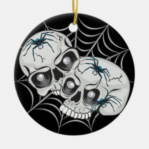 Spider Web Skulls Keramisch Ornament