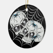 Spider Web Skulls Keramisch Ornament (Links)