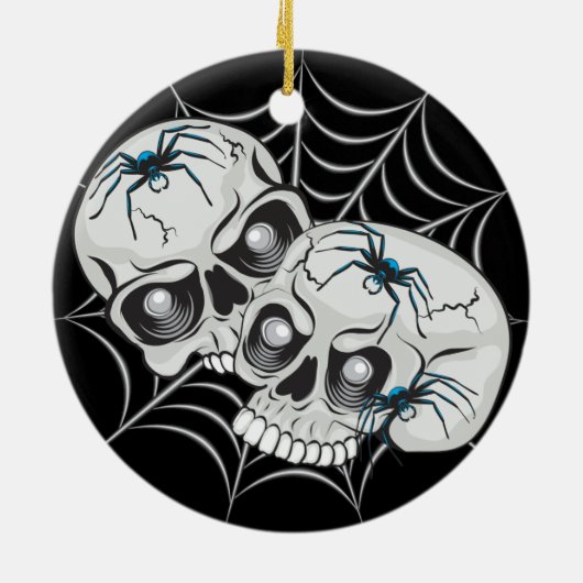 Spider Web Skulls Keramisch Ornament (Achterkant)