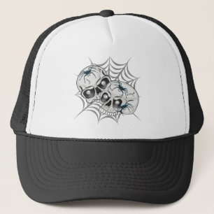 Spider Web Skulls Trucker Pet