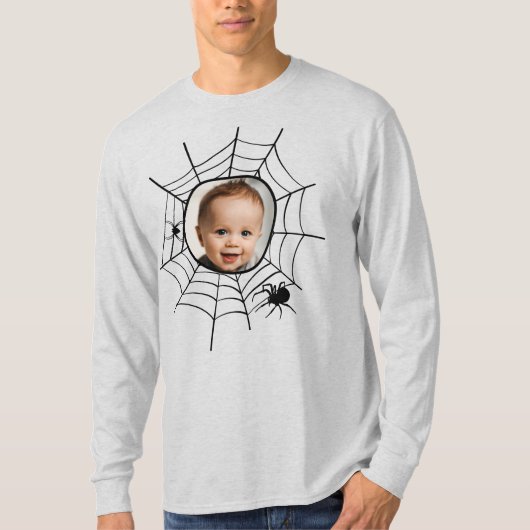 Spider web spiderweb spooky leuke foto t-shirt (Voorkant)