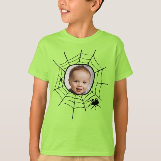 Spider web spiderweb spooky leuke foto t-shirt (Voorkant)