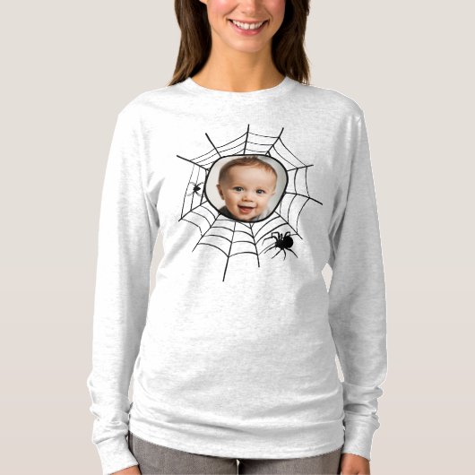 Spider web spiderweb spooky leuke foto t-shirt (Voorkant)