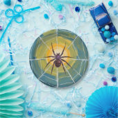 Spider Web Spooky Halloween Party Papieren Bordje (Feest)