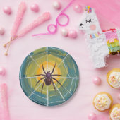 Spider Web Spooky Halloween Party Papieren Bordje (Feest)