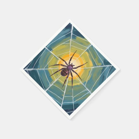 Spider Web Spooky Halloween Party Servet (Hoek)