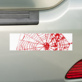 Spider Web The MUSEUM Zazzle Red Web Bumpersticker (Op auto)