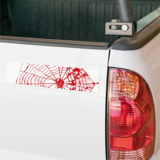 Spider Web The MUSEUM Zazzle Red Web Bumpersticker (Op Truck)
