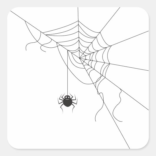 spider web vierkante sticker (Voorkant)