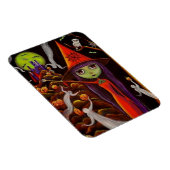 Spider Web Witch Big Eye Girl Owl Halloween Magneet (Rechterzijde)