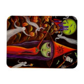 Spider Web Witch Big Eye Girl Owl Halloween Magneet (Horizontaal)