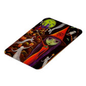 Spider Web Witch Big Eye Girl Owl Halloween Magneet (Linkerzijde)